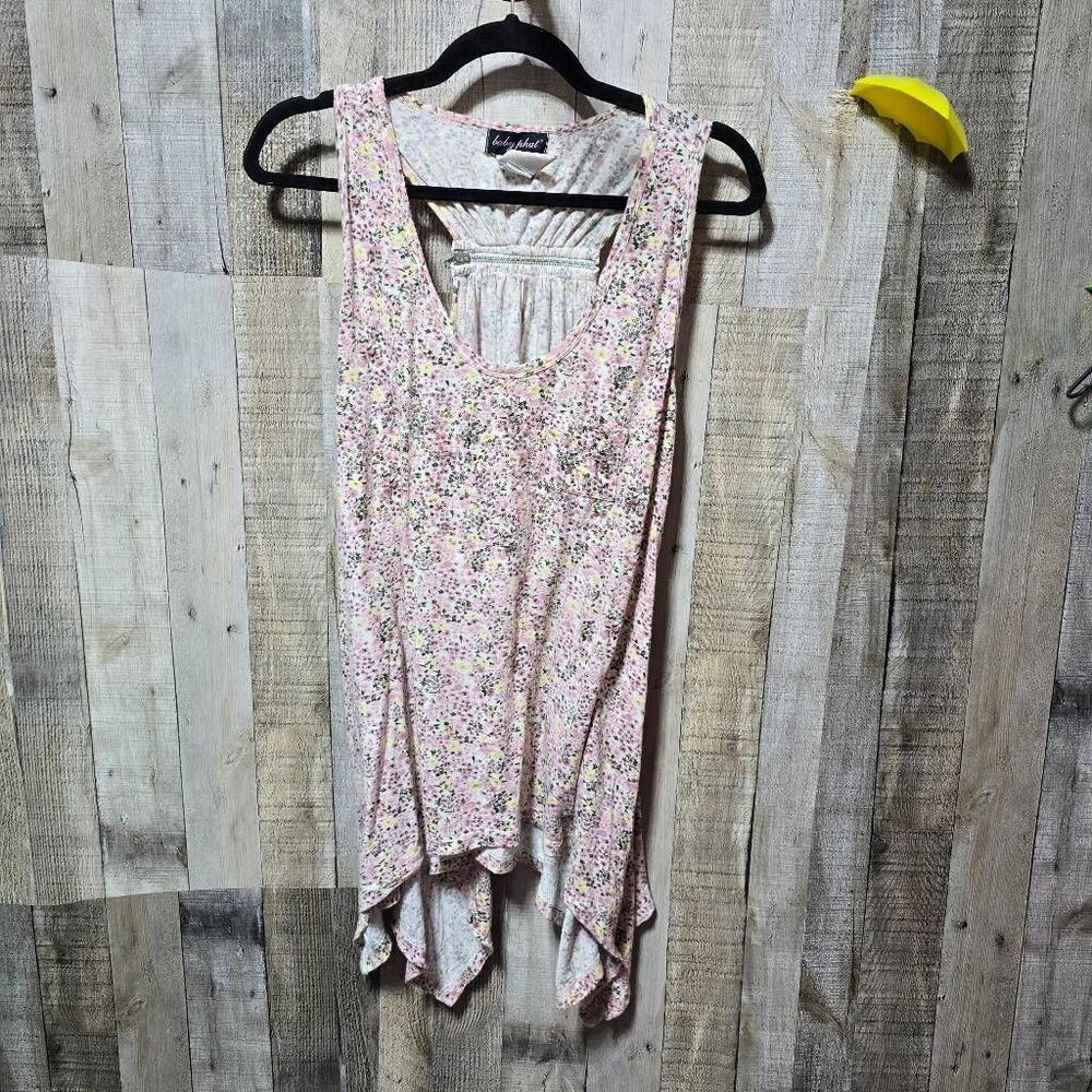 Baby Phat Vintage Y2K Pink Floral Tunic Tank Top Medium Femme Preppy Retro 2000s